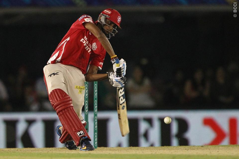Akshar Patel of the Kings XI Punjab during match 5 of the Champions League Twenty20 between the Kings XI Punjab and the Barbados Tridents. Image Credit: Ron Gaunt / Sportzpics/ CLT20