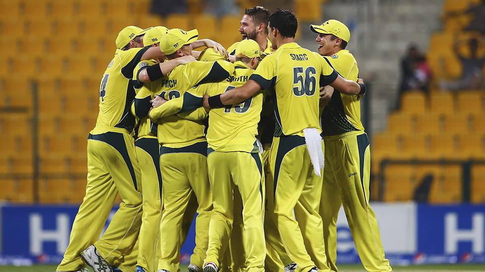 Australia team celebrates after clinching the three-match series against Pakistan. Image Credit: Cricket Australia FB Page