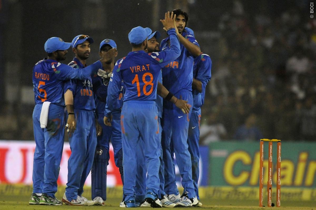 Ishant Sharma celebrates during the 1st ODI between India and Sri Lanka. Image Credit: Pal Pillai/ Sportzpics/ BCCI