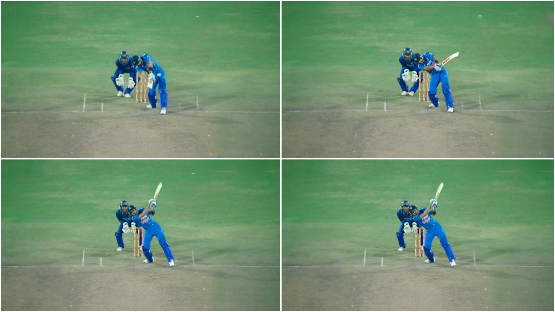 Virat Kohli playing a helicopter shot in the 5th ODI. Image Credit: Star Sports screenshot