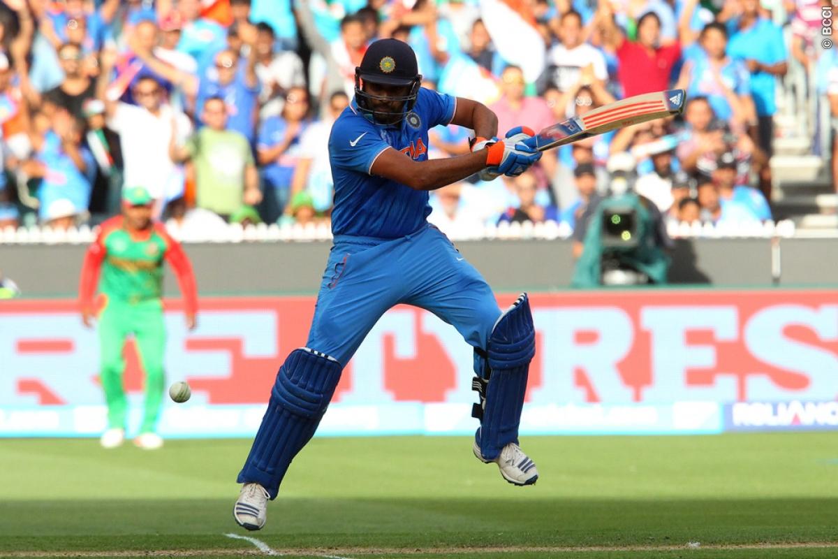 Rohit Sharma stamps World Cup mark in style