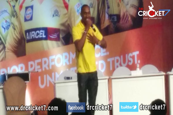 CSK all-rounder Dwayne Bravo in an event.