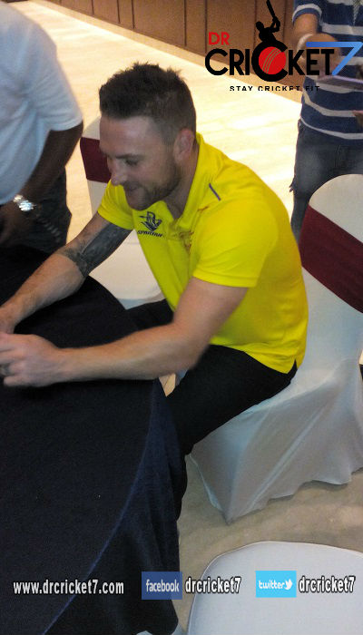 Brendon McCullum backstage in an event.