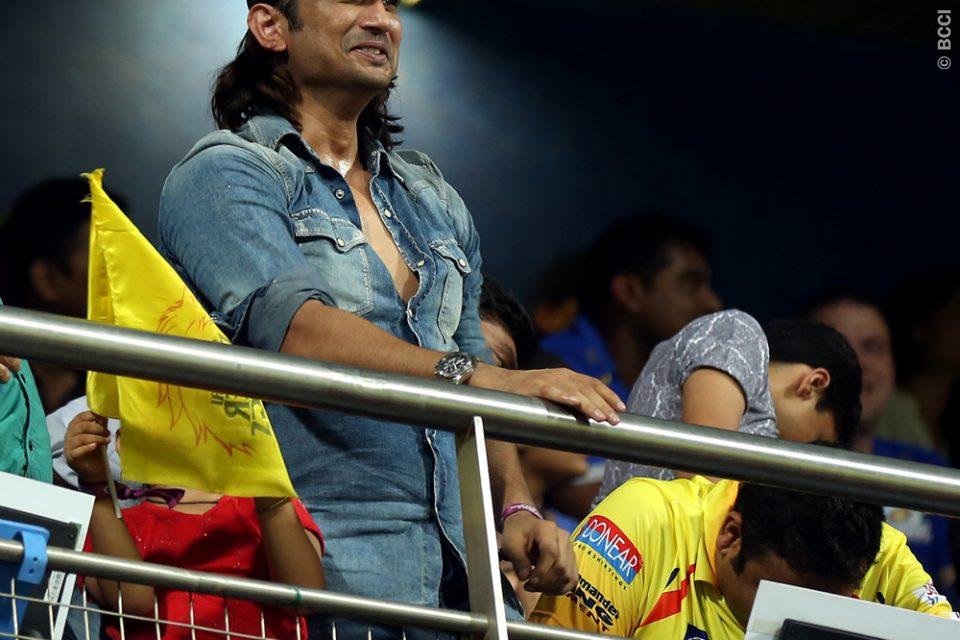Actor Sushant Singh Rajput during match 12 of the Pepsi IPL 2015.