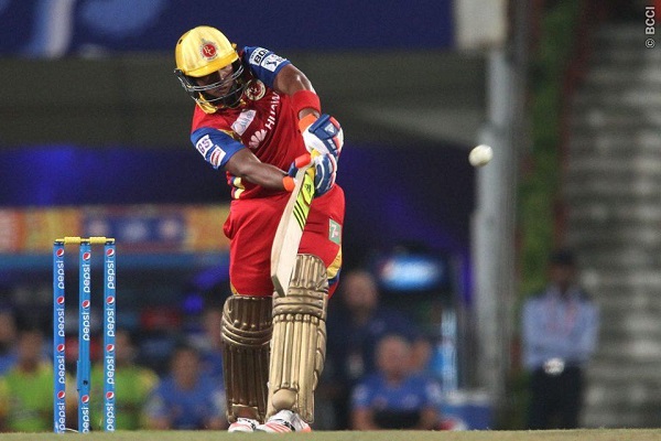 Sarfaraz Khan of the Royal Challengers Bangalore flicks a delivery to the boundary.