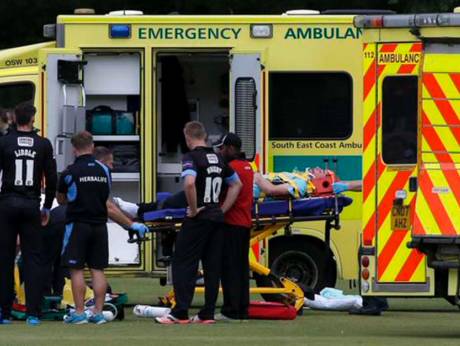 Players were taken to the hospital after on field treatment. Image: Twitter