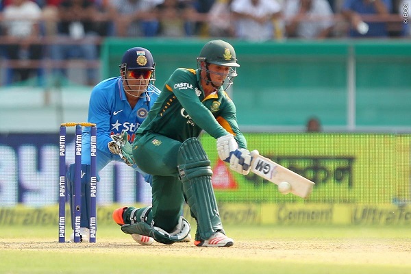 Quinton de Kock scored a magnificent century for South Africa in Rajkot against India.