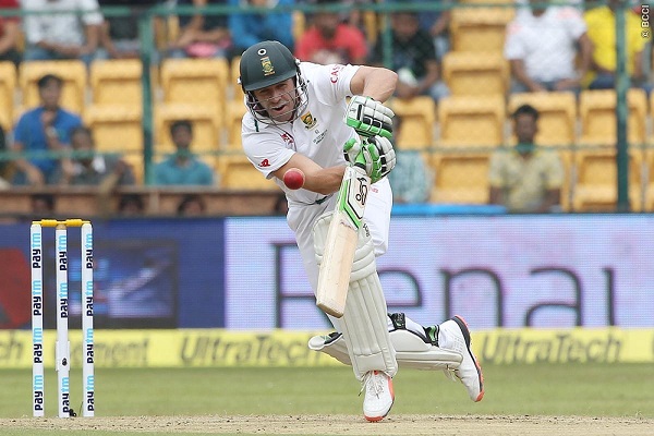 AB de Villiers made a gritty half-century for South Africa in 2nd Test against India in Bangalore.
