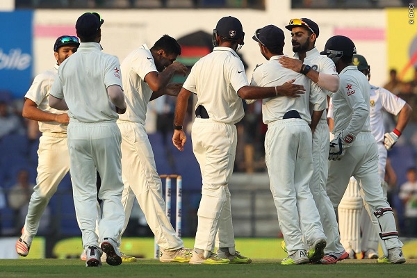 Team India has gained upper hand in the Nagpur Test on the first day of the match itself.