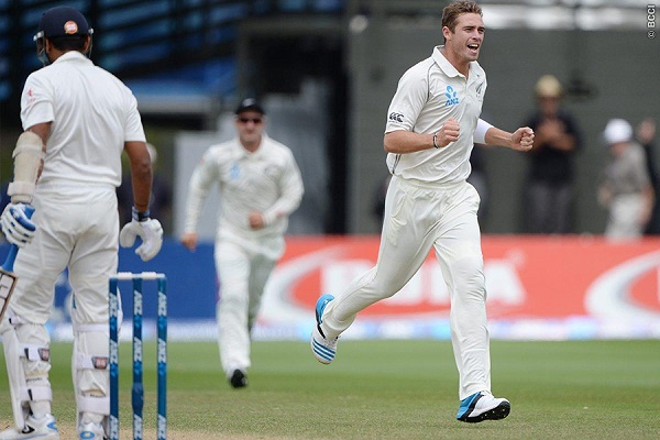 Tim Southee of New Zealand finished with two wickets in the first day of the Hamilton Test.