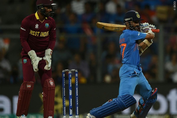 Ajinkya Rahane batting against the West Indies. INDRANIL MUKHERJEE/AFP/Getty Images/BCCI