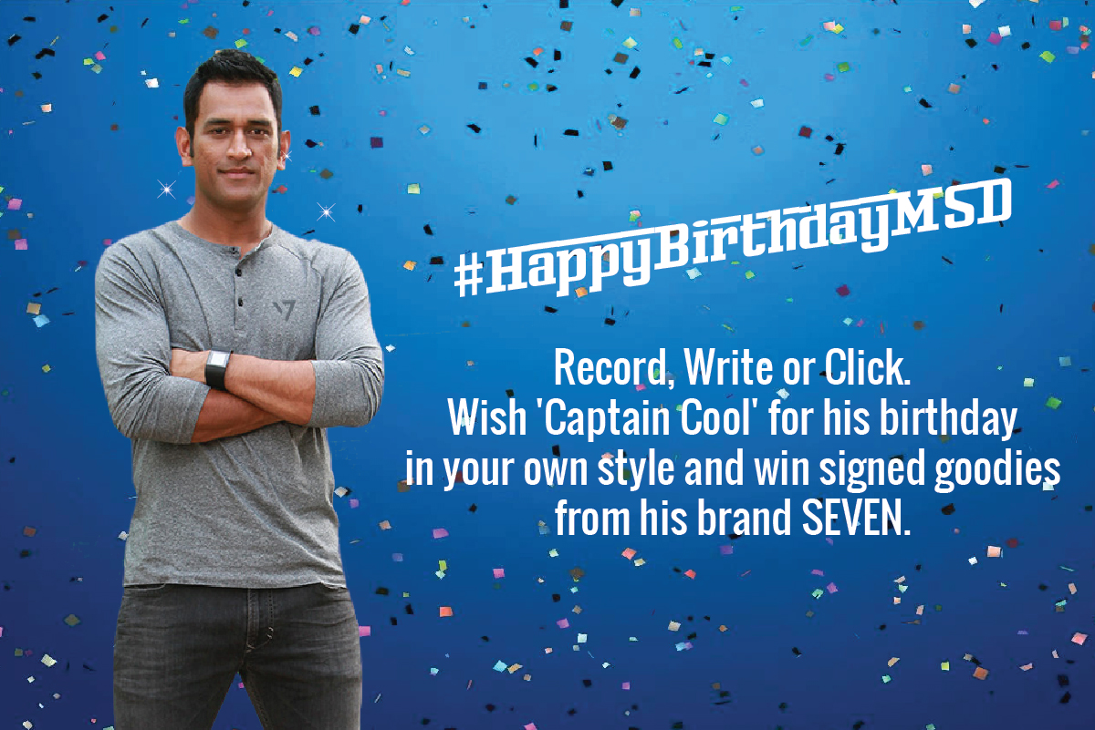 Wish MS Dhoni For His Birthday to Win Signed Goodies