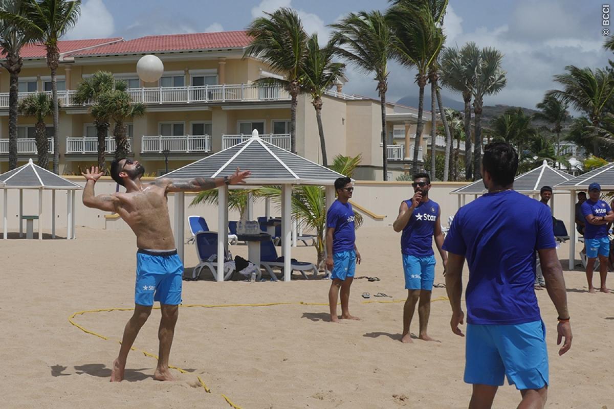 Indian Cricket Team Rejuvenates Itself with Beach Volleyball