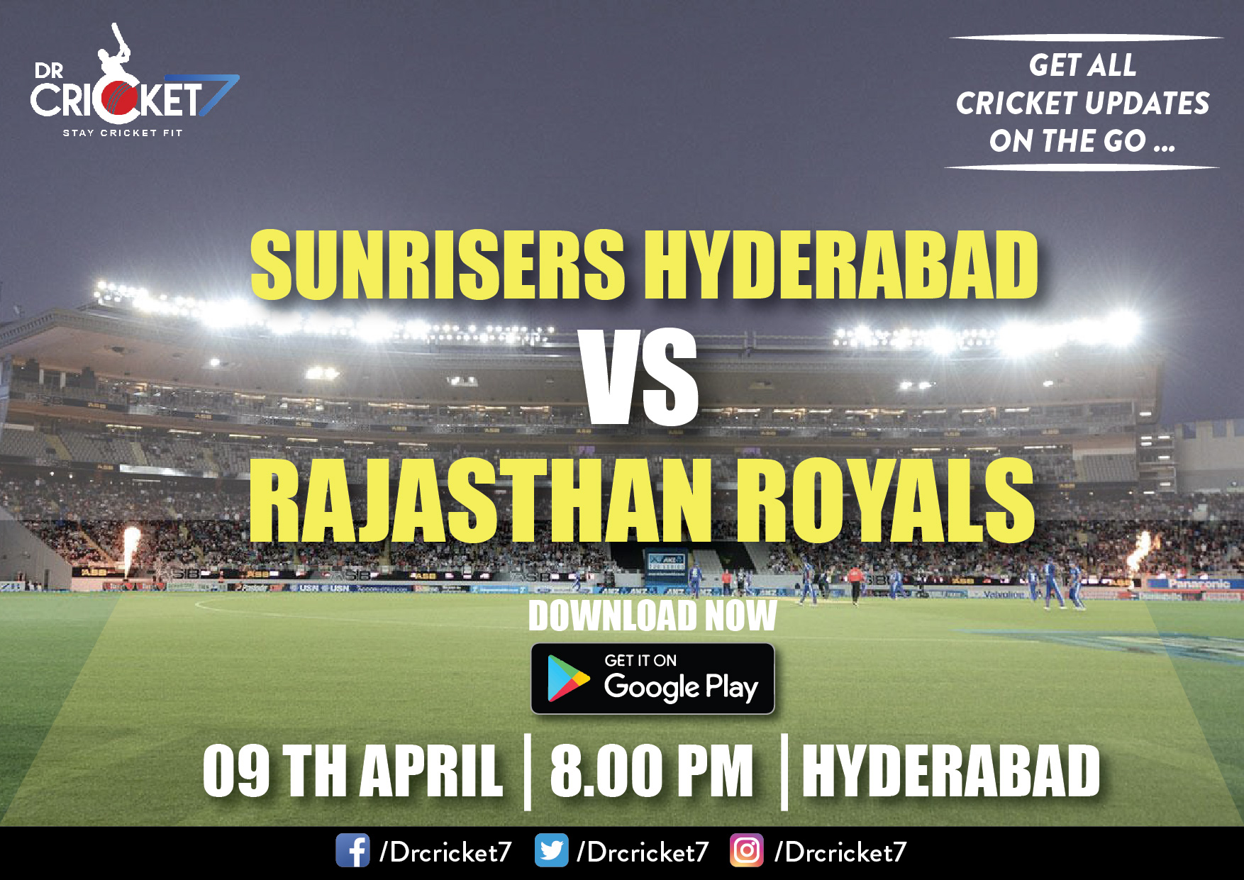 IPL2018 Live Streaming: SunRisers Hyderabad v Rajasthan Royals